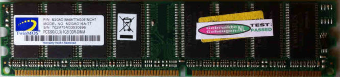 TwinMOS 1GB DDR PC3200U 400MHz