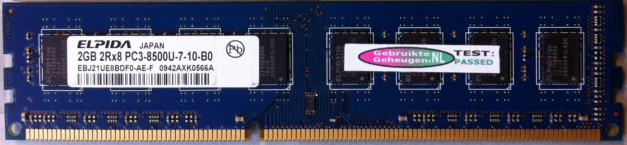 2GB 2RX8 PC3-8500U-07-10-B0