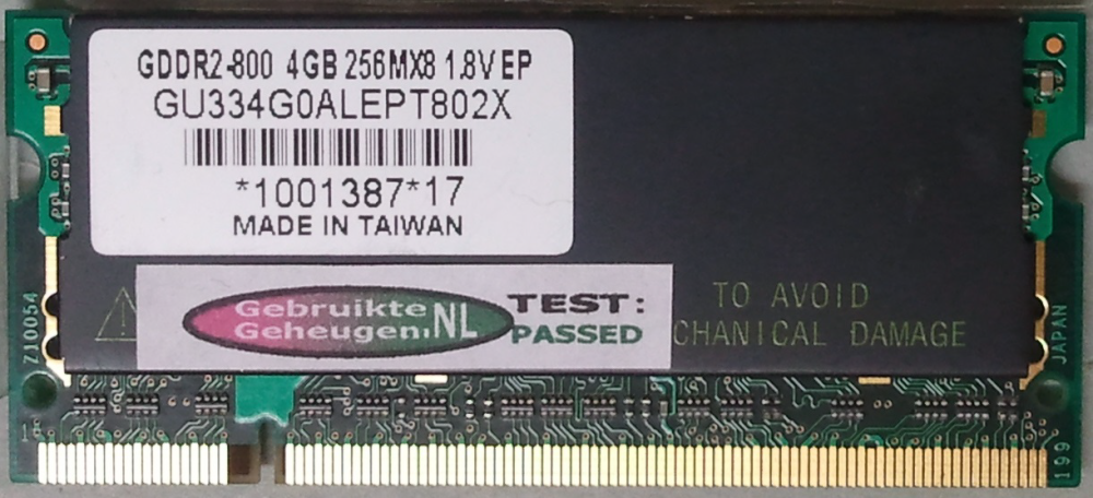 GDDR2-800 4GB 256Mx8 1.8V EP