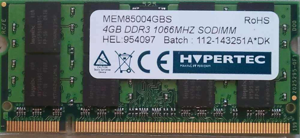 4GB DDR3 1066MHz