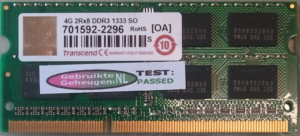4GB 2Rx8 DDR3 1333 SO