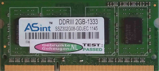 Asint 2GB DDR3 PC3-10600S 1333MHz 204pins