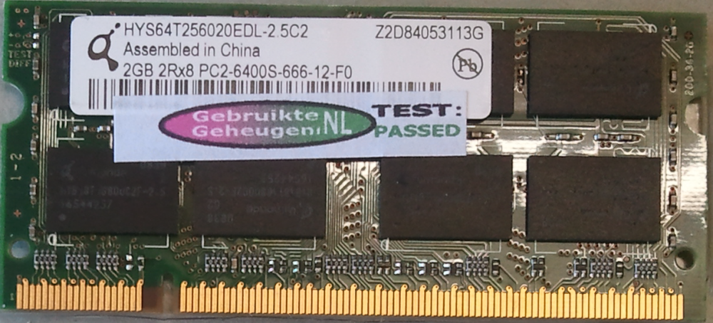 2GB 2RX8 PC2-6400S-666-12-F0