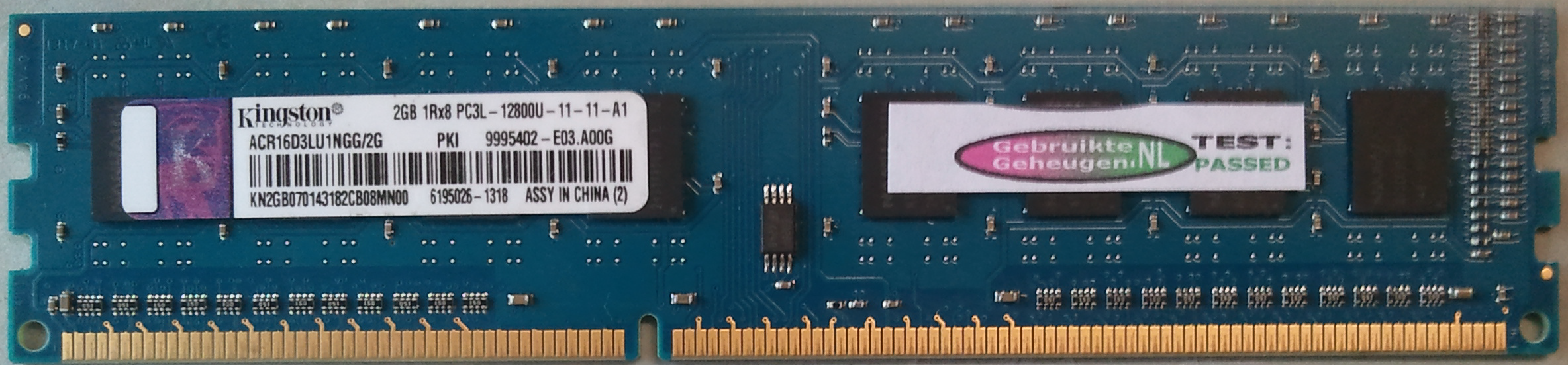 2GB 1Rx8 PC3-12800U-11-11-A1