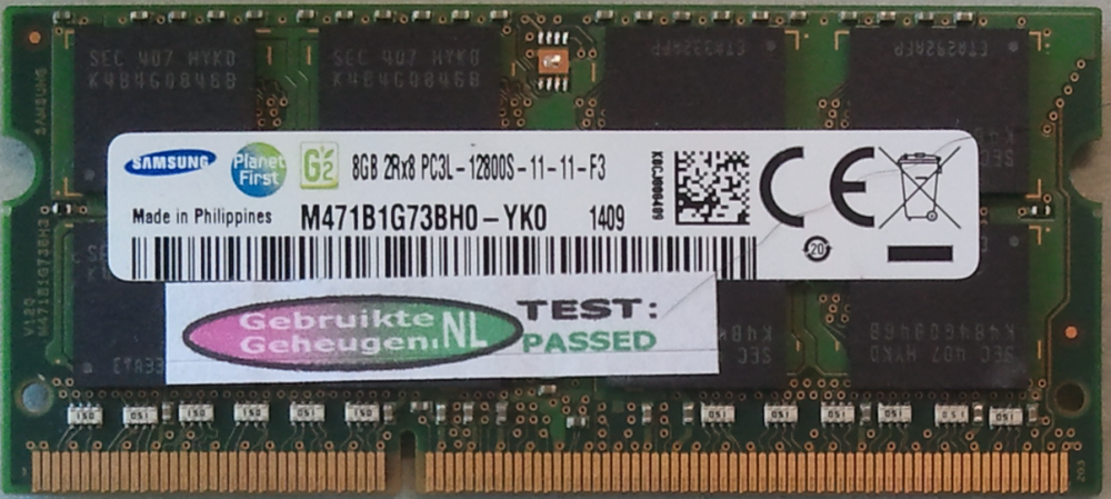 8GB 2RX8 PC3-12800S-11-11-F3