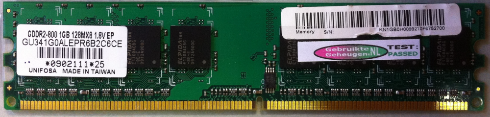 GGDR2-667 2GB 128x8 1.8V EP