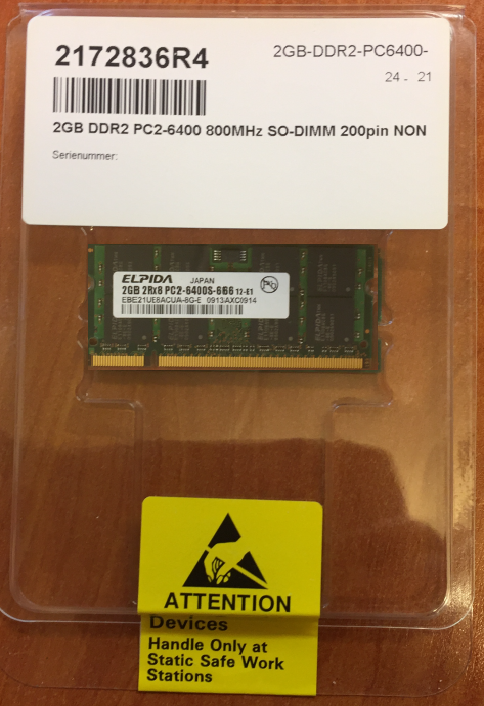 Elpida 2GB DDR2 PC2-6400S 800MHz
