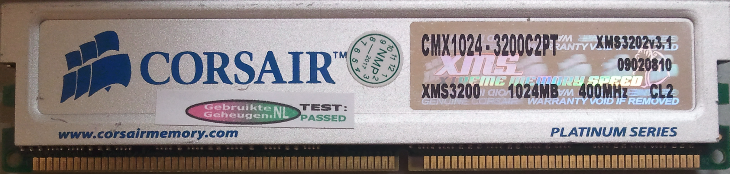 Corsair 1GB DDR PC3200U 400MHz
