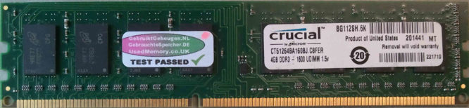 Crucial 4GB PC3-12800U 1600MHz