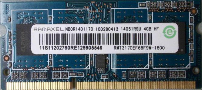 Ramaxel 4GB PC3-12800S 1600MHz