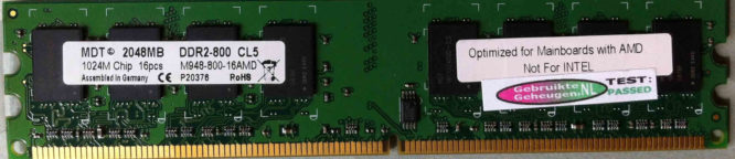 MDT 2GB PC2-6400U 800MHz