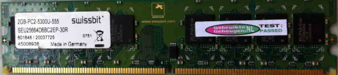 Swissbit 2GB PC2-5300U 667MHz