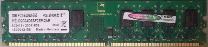 Swissbit 2GB PC2-6400U 800MHz
