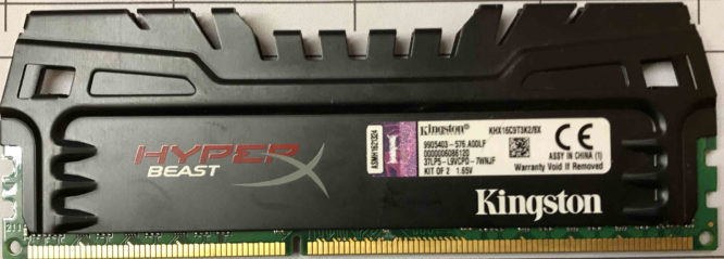 Kingston 4GB PC3-12800U 1600MHz HyperX Beast