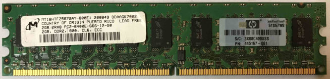 Micron 2GB PC2-6400E 800MHz