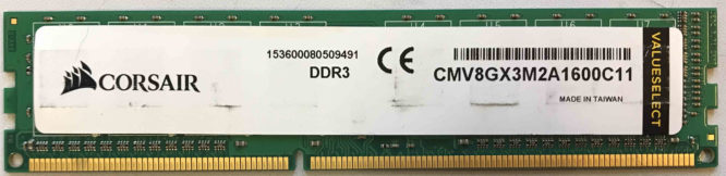 Corsair 4GB PC3-12800U 1600MHz