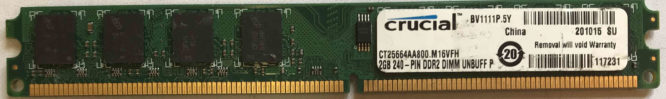Crucial 2GB PC2-6400U 800MHz