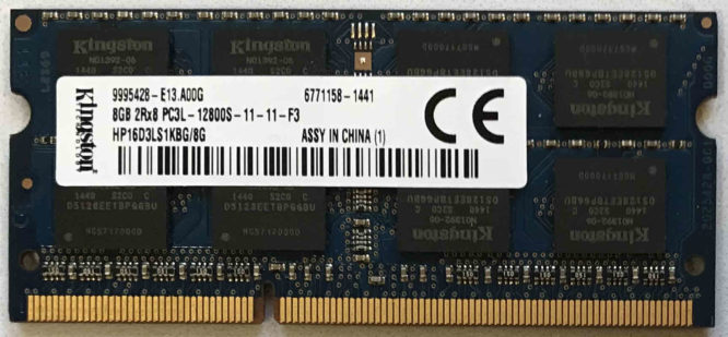 Kingston 8GB PC3L-12800S 1600MHz