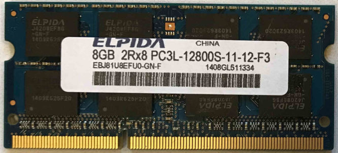 Elpida 8GB PC3L-12800S 1600MHz