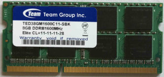 Team Group 8GB PC3-12800S 1600MHz