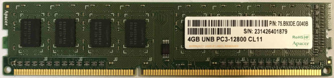4GB UNB PC3-12800 CL11
