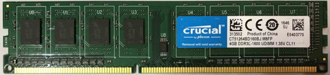 Crucial 4GB PC3L-12800U 1600MHz