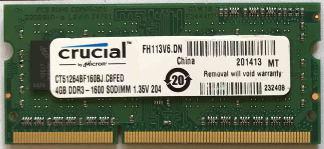 Crucial 4GB PC3L-12800S 1600MHz