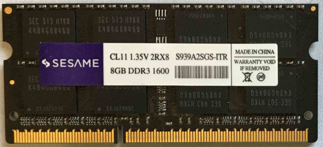 Sesame 8GB PC3L-12800S 1600MHz