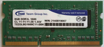 TeamGroup 8GB PC3L-12800S 1600MHz