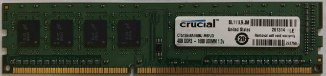 Crucial 4GB PC3-12800U 1600MHz