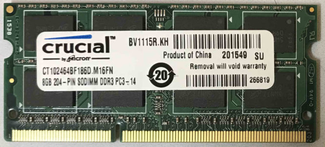 Crucial 8GB PC3L-14900S 1866MHz