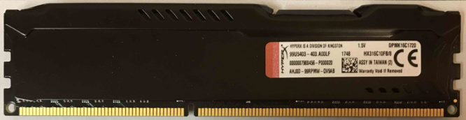 Kingston 8GB PC3-12800U 1600MHz HyperX Fury