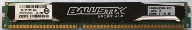 Crucial 4GB PC3-12800U 1600MHz Ballistix