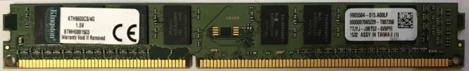 Kingston 4GB PC3-12800U 1600MHz low profile