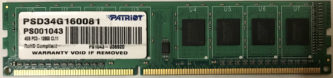 Patriot 4GB PC3-12800U 1600MHz